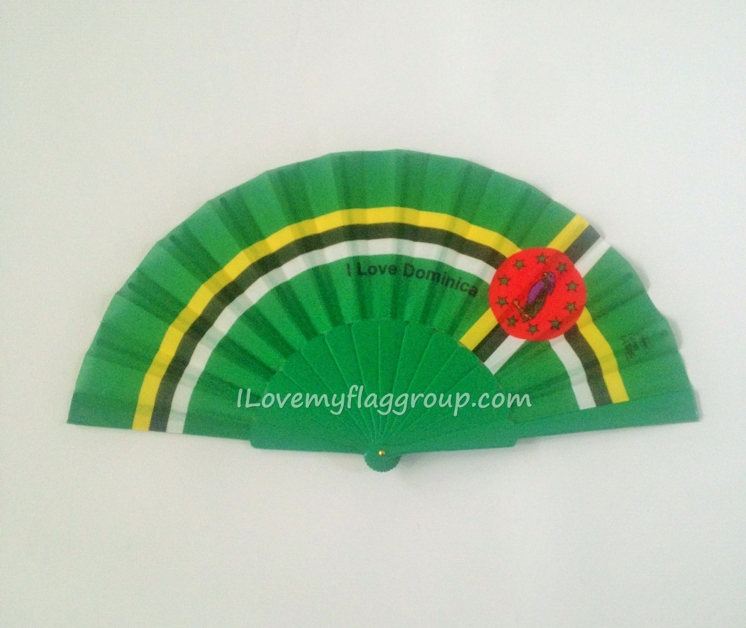 Dominica flag fan
